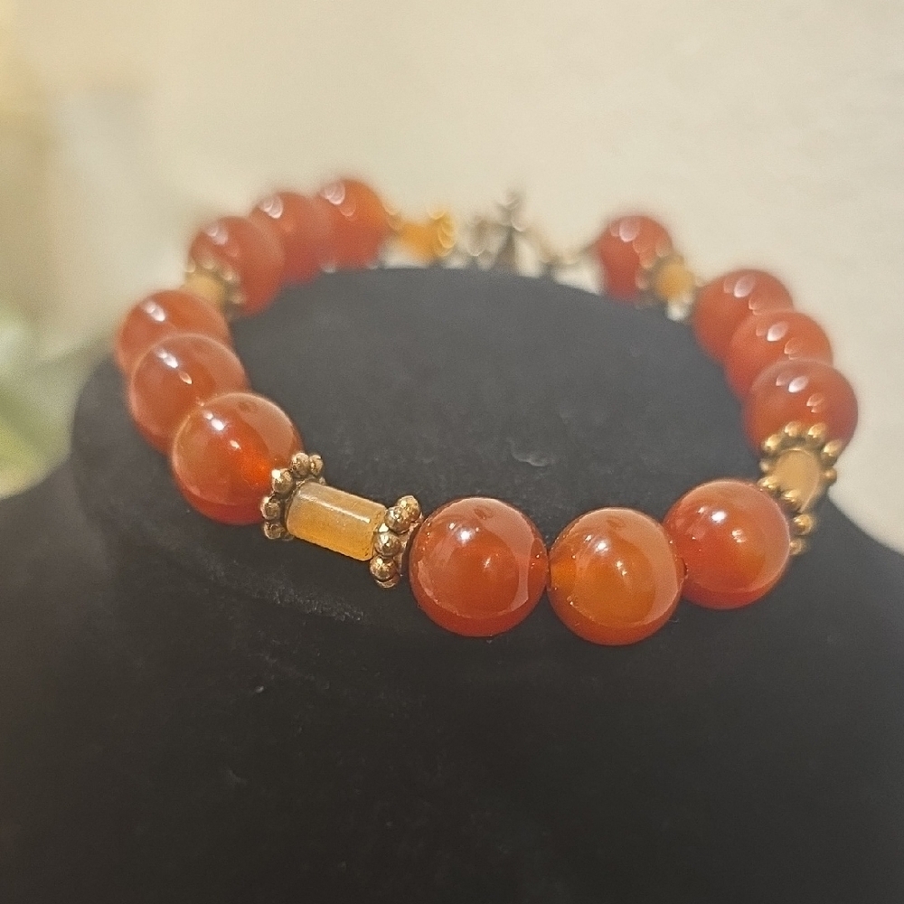 Elegant Orange Beaded Bracelet